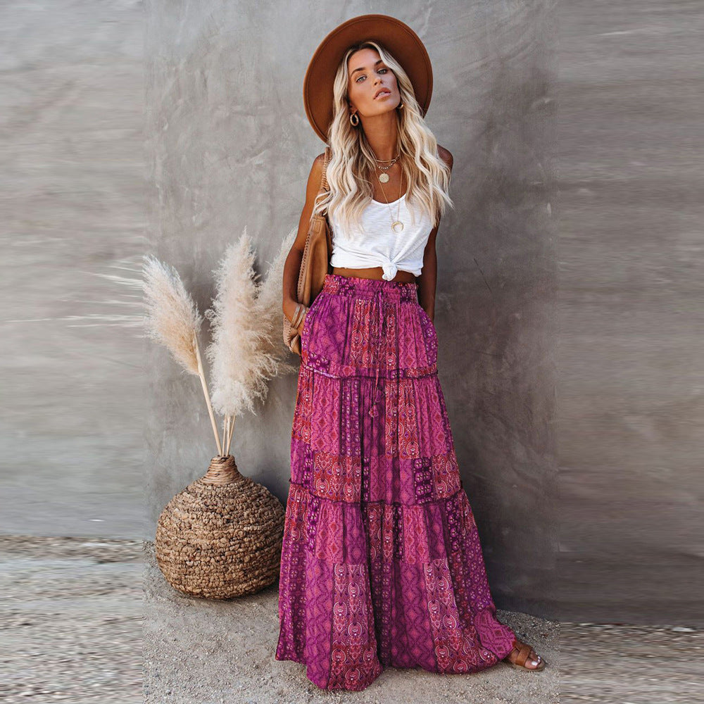 Fashion Bohemian Loose Long Skirt