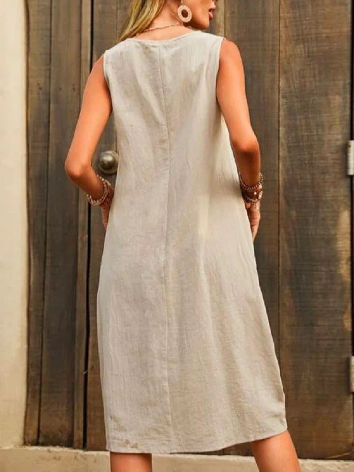 Fashion Sleeveless U-Neck Dress