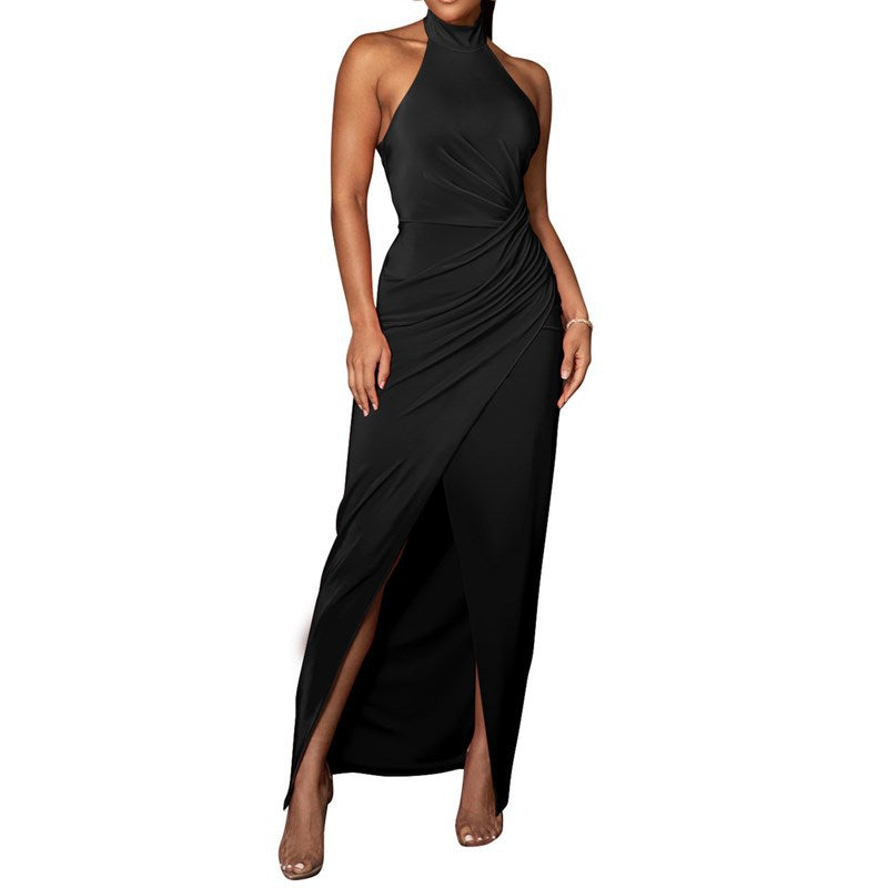 Fashion Halter Slit Formal Dress