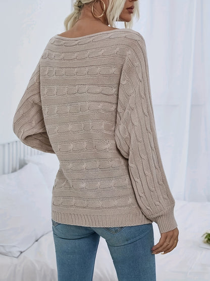 Fashion Off-Neck Pullover Sweater