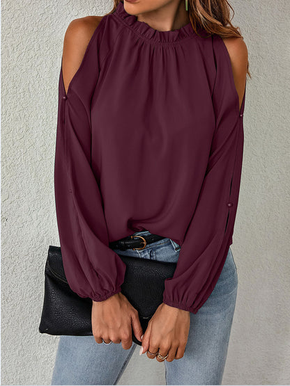 Fashion Pleated Off-shoulder Top