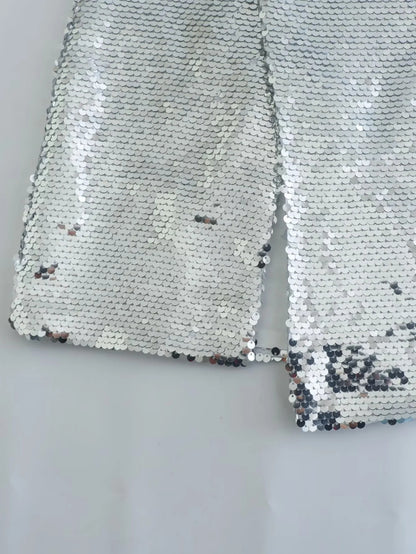 Fashion Silver Sequin Skirt