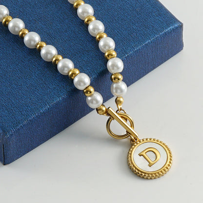 Fashion Letter Shell Pendant Necklace