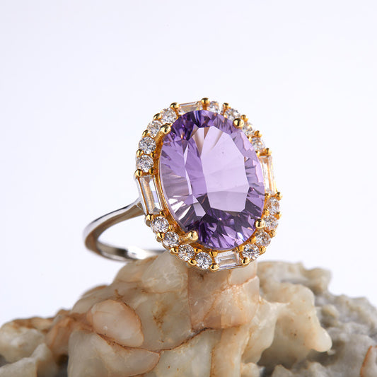 Fashion Temperament Natural Amethyst Ring