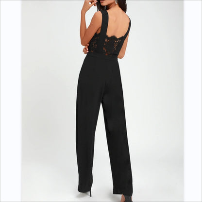 Fashion Lace Backless Jumpsuits