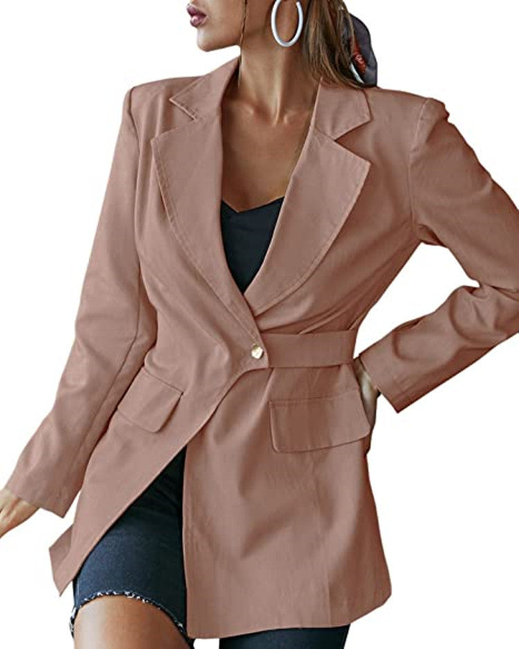 Fashion Lapel Neck Tie Blazer