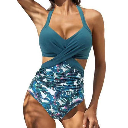 Fashion Multicolor Split Swimwear