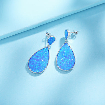 Fashion Drop Opal Earrings