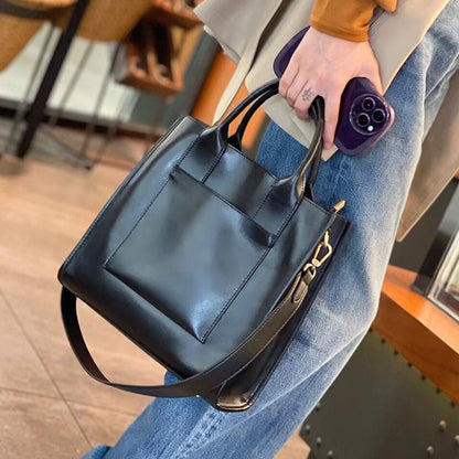 Fashion Genuine Leather Crossbody Tote Handbag