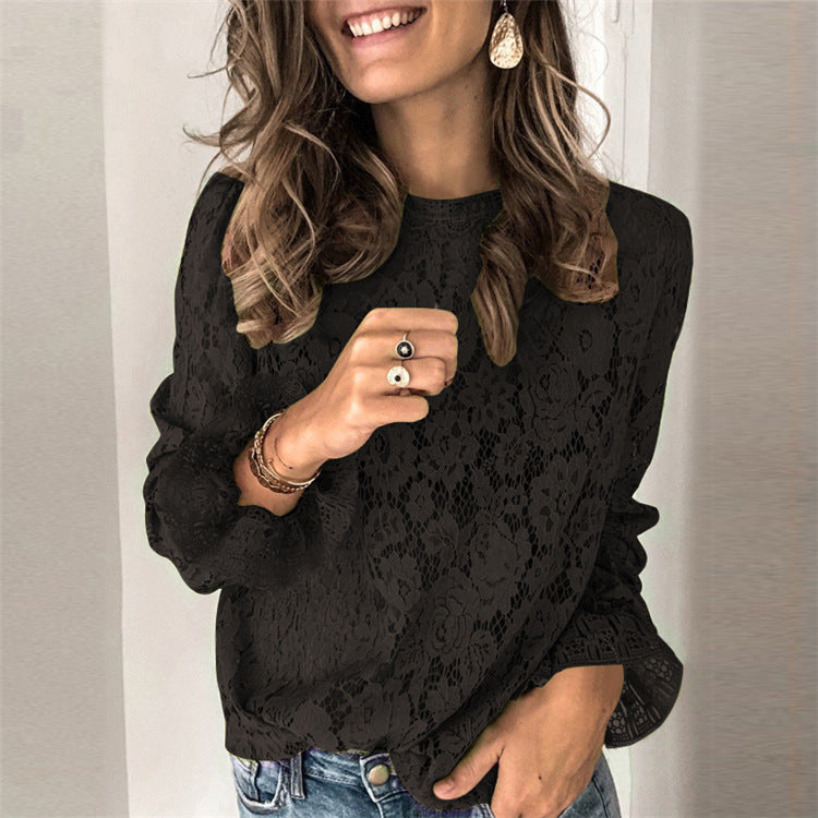 Fashion Hollow Lace Shirt