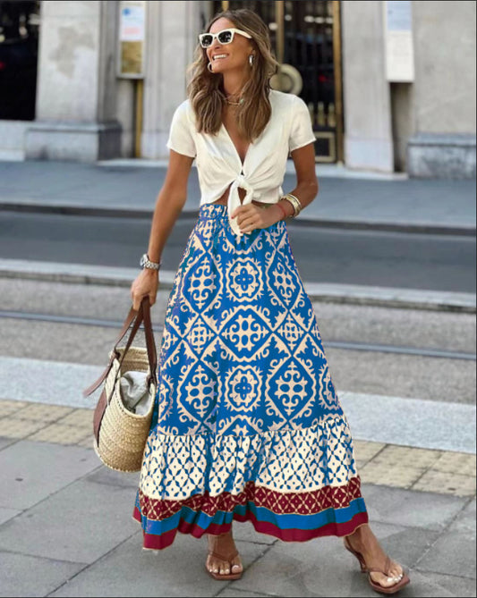 Fashion Printed Swing Skirt