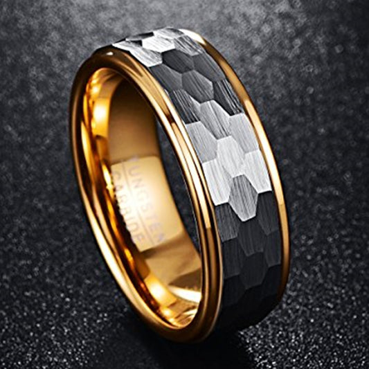 Fashion Hexagonal Gold-plated Inner Ring