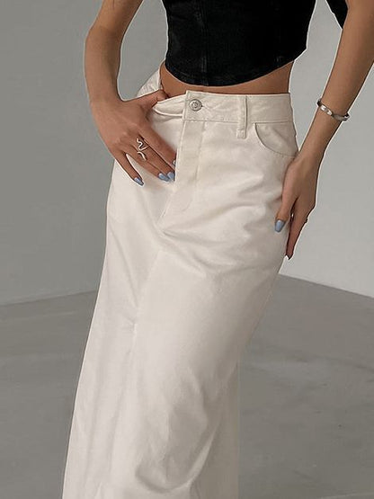 Fashion High Waist Straight Skirt