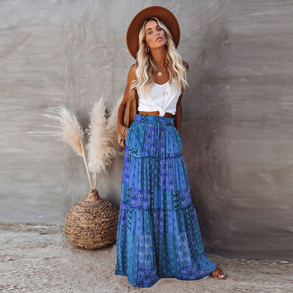 Fashion Bohemian Loose Long Skirt