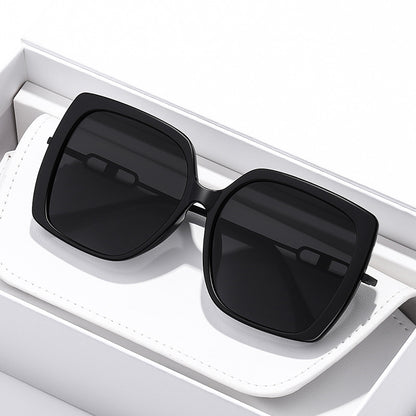 Fashion Large Framed Metal Polarized Sunglasses