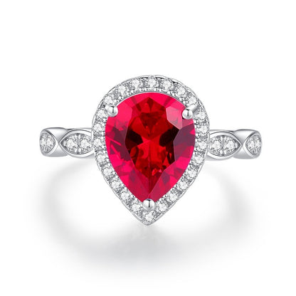 Fashion Colored Gems S925 Sterling Silver Ring