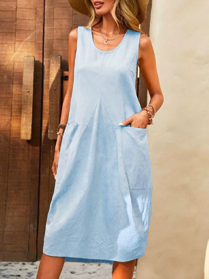 Fashion Sleeveless U-Neck Dress