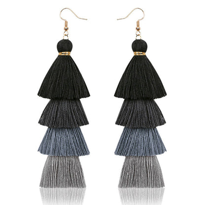 Fashion Multi-layer Tassel Earrings