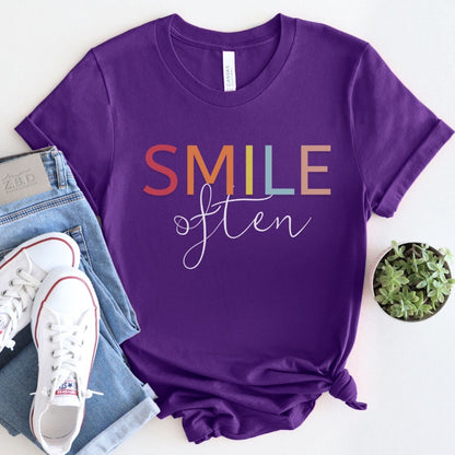 Fashion Often Smile Short Sleeves T-Shirt