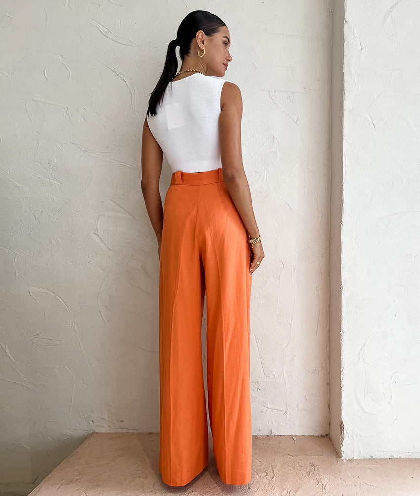 Fashion High Waist Wide Leg Pants