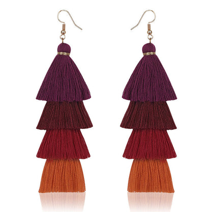 Fashion Multi-layer Tassel Earrings