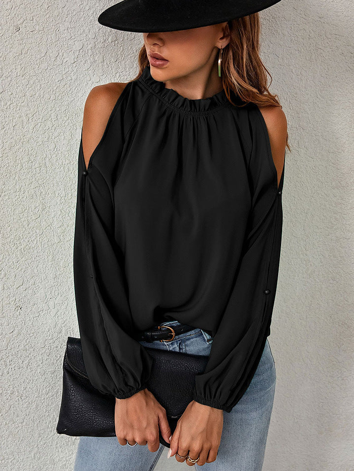 Fashion Pleated Off-shoulder Top