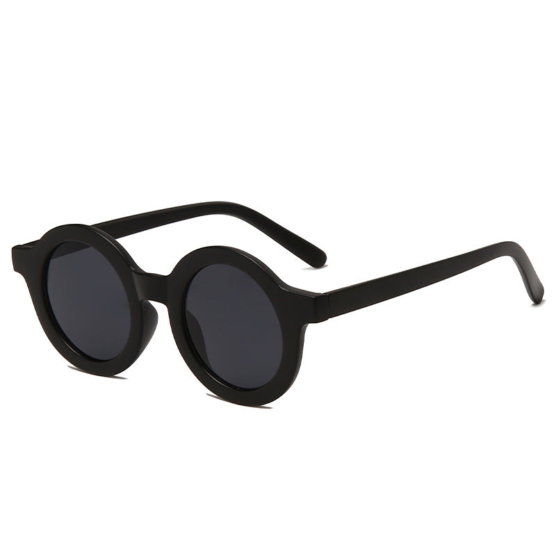 Fashion Frosted Round Frame Sunglasses