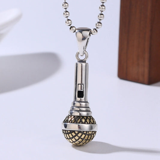 Fashion S925 Sterling Silver Microphone Pendant