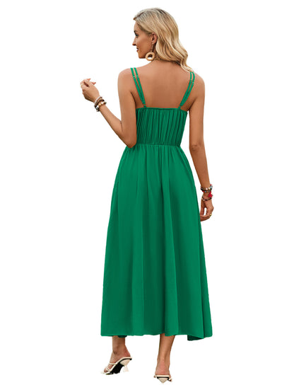 Fashion Bow Waist Tie Midi Dress