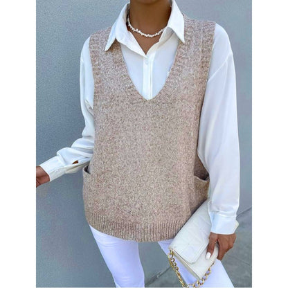 Fashion Simple Pullover Solid Color Vest