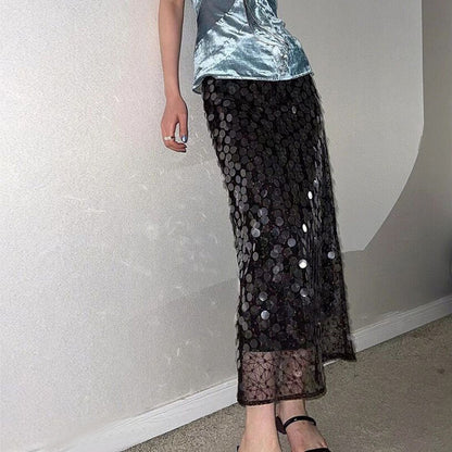 Fashion Embroidered Sequin Buttock Skirt