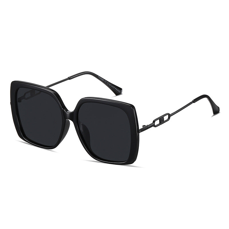 Fashion Large Framed Metal Polarized Sunglasses