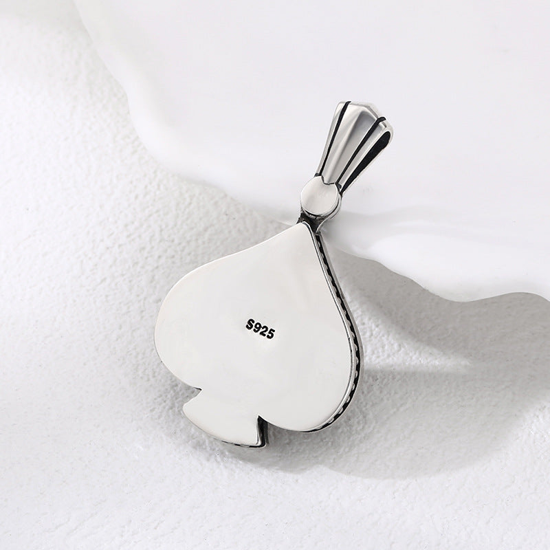 Fashion 925 Sterling Silver Spade Pendant