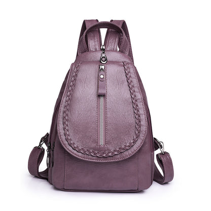 Fashion Large Capacity Soft Leather Backpack