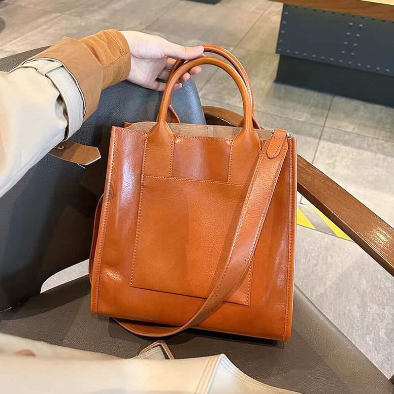 Fashion Genuine Leather Crossbody Tote Handbag