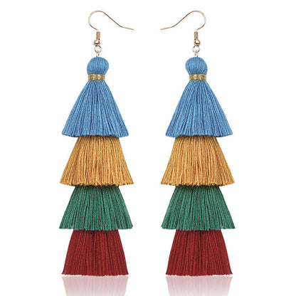 Fashion Multi-layer Tassel Earrings