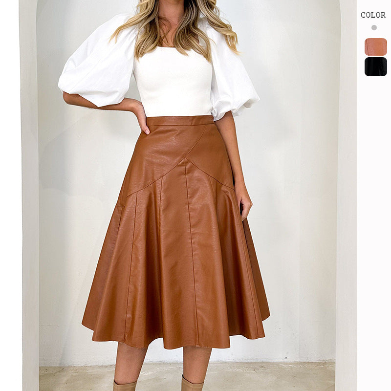 Fashion Mid Length Pleated Skirt