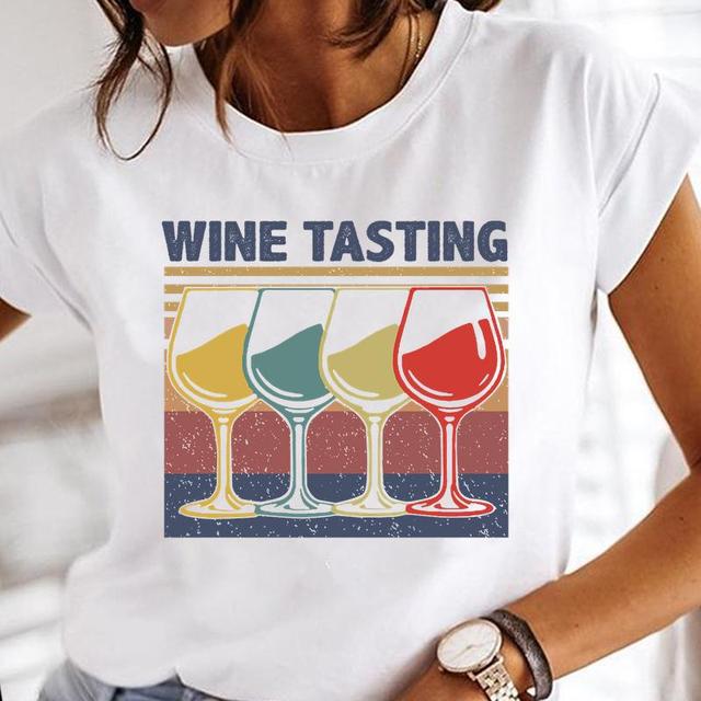 Fashion Wine Glass Printing T-Shirts