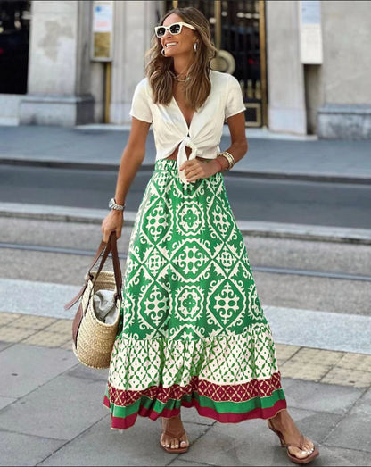 Fashion Printed Swing Skirt