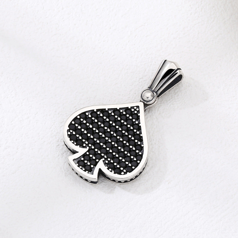 Fashion 925 Sterling Silver Spade Pendant