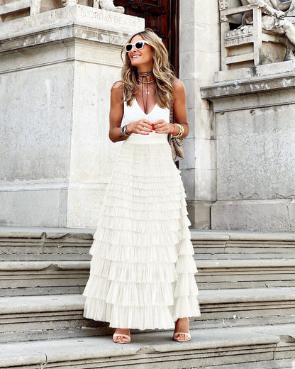 Fashion Mesh Tiered Skirt