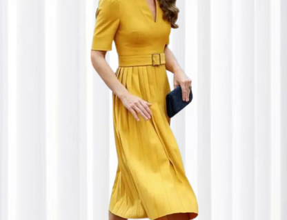 Fashion Slim Compression Pleated Dress